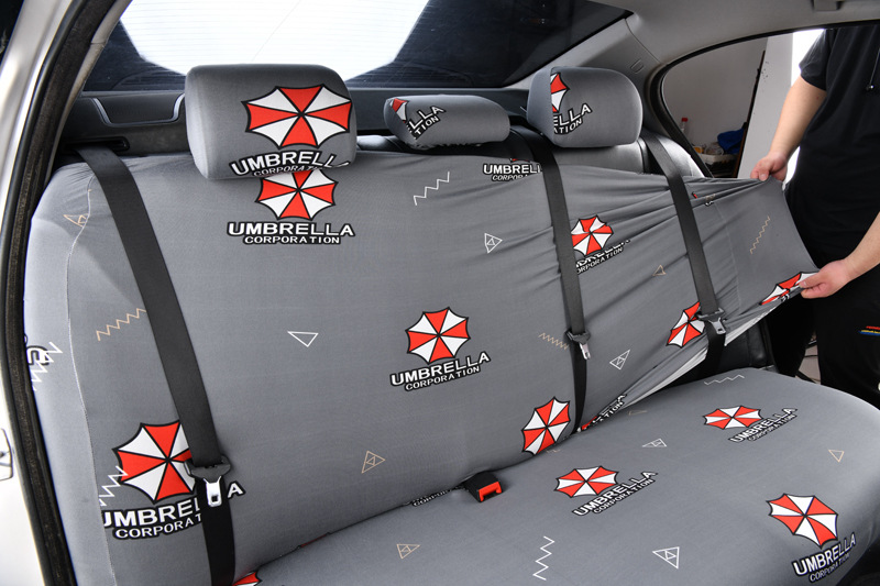 Car Rear Backrest Protective Cover Elastic Four-Season Universal Fabric Dust Cover Backrest Headrest Split Cover