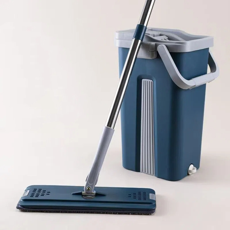 Lazy Person's Hands-Free Flat Mop for Home Use, One-Step Cleaning, Dual-Use for Dry and Wet, Self-Wringing Mop with Integrated Bucket Lazy Person's Hands-Free Flat Mop for Home Use, One-Step Cleaning, Dual-Use for Dry and Wet, Self-Wringing Mop with Integrated Bucket
