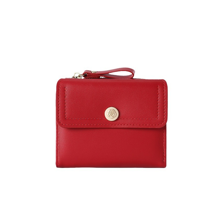 Nueva billetera de mujer corta bolsa de tarjetas de color sólido2024 mujeres de alto nivel sentido transfronterizo cremallera fuente de bolso de cambio fabricantes