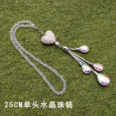 Car hanging – interior decoration car accessories - ab-color-peach-heart-ab-color-water-drop-22cm-crystal-bead-chain