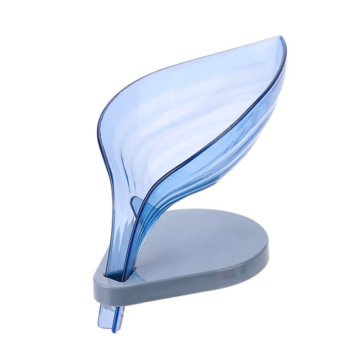 Creative leaf soap box bathroom punch-free suction cup soap box holder bathroom drain laundry soap box storage rack