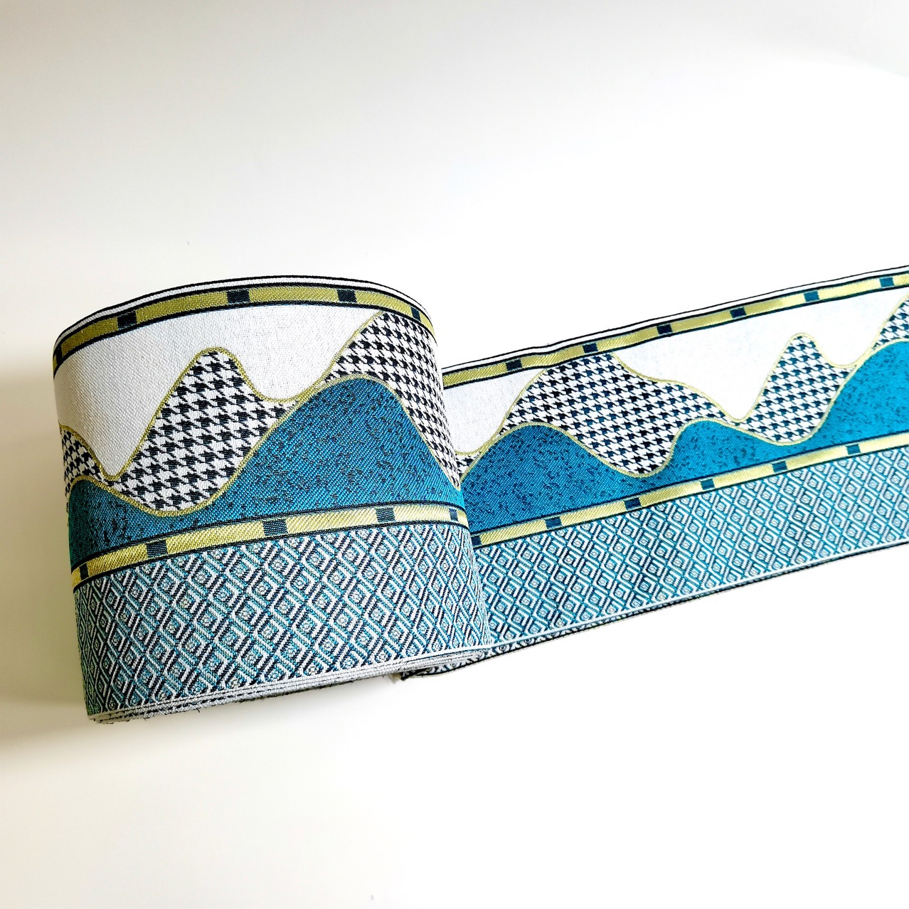 宽18cm 高精密织带 山水千鸟格抱枕沙发垫沙发套窗帘凉席包边花边