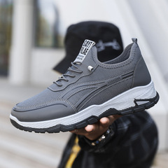 Lightweight and breathable men's shoes, sports shoes with flyknit mesh, Korean-style casual and versatile father-in-law shoes, cross-border wholesale