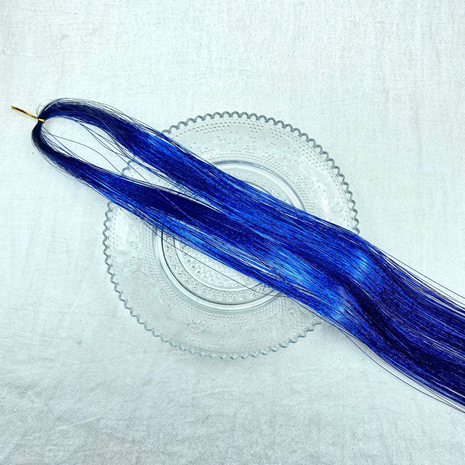 Extensiones transfronterizas de cabello tinselhair láser PET oro cabello conjunto de cabello de cebolla brillante peluca colorido fantasía