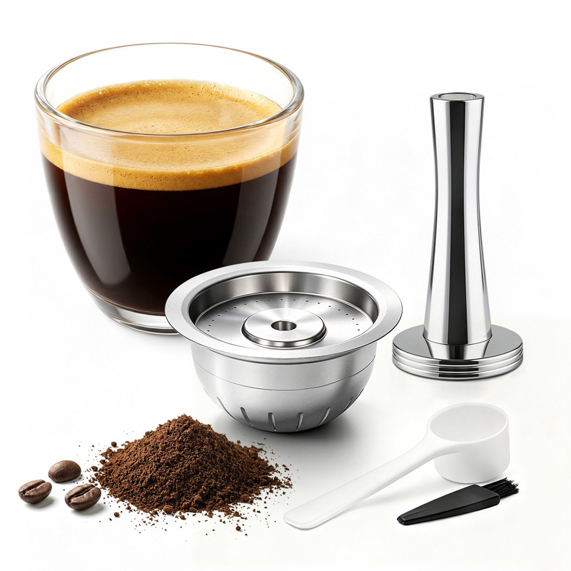 Nespresso Vertuo Stainless Steel Coffee Machine Capsule Replacement Reusable Shell Is Recyclable Nespresso Vertuo Stainless Steel Coffee Machine Capsule Replacement Reusable Shell Is Recyclable