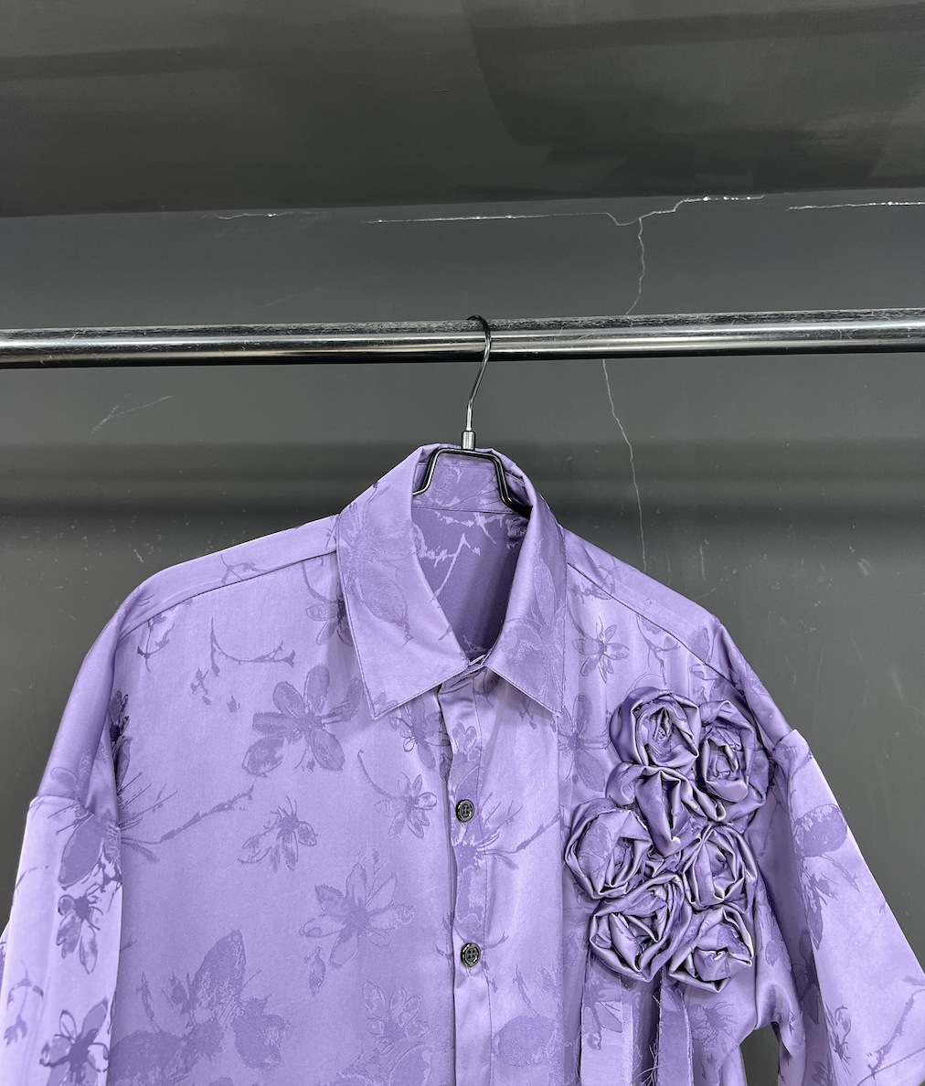 Men's Summer Short Sleeve Shirt, Loose Fit Casual Button Down Shirt With Unique Design, Trendy Oversized Poplin Shirt_viptrois.com