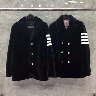 TB Tom Winter New Single-breasted Mink Velvet Coat Coat Unisex Casual All-match Warm Jacket for Men and Women