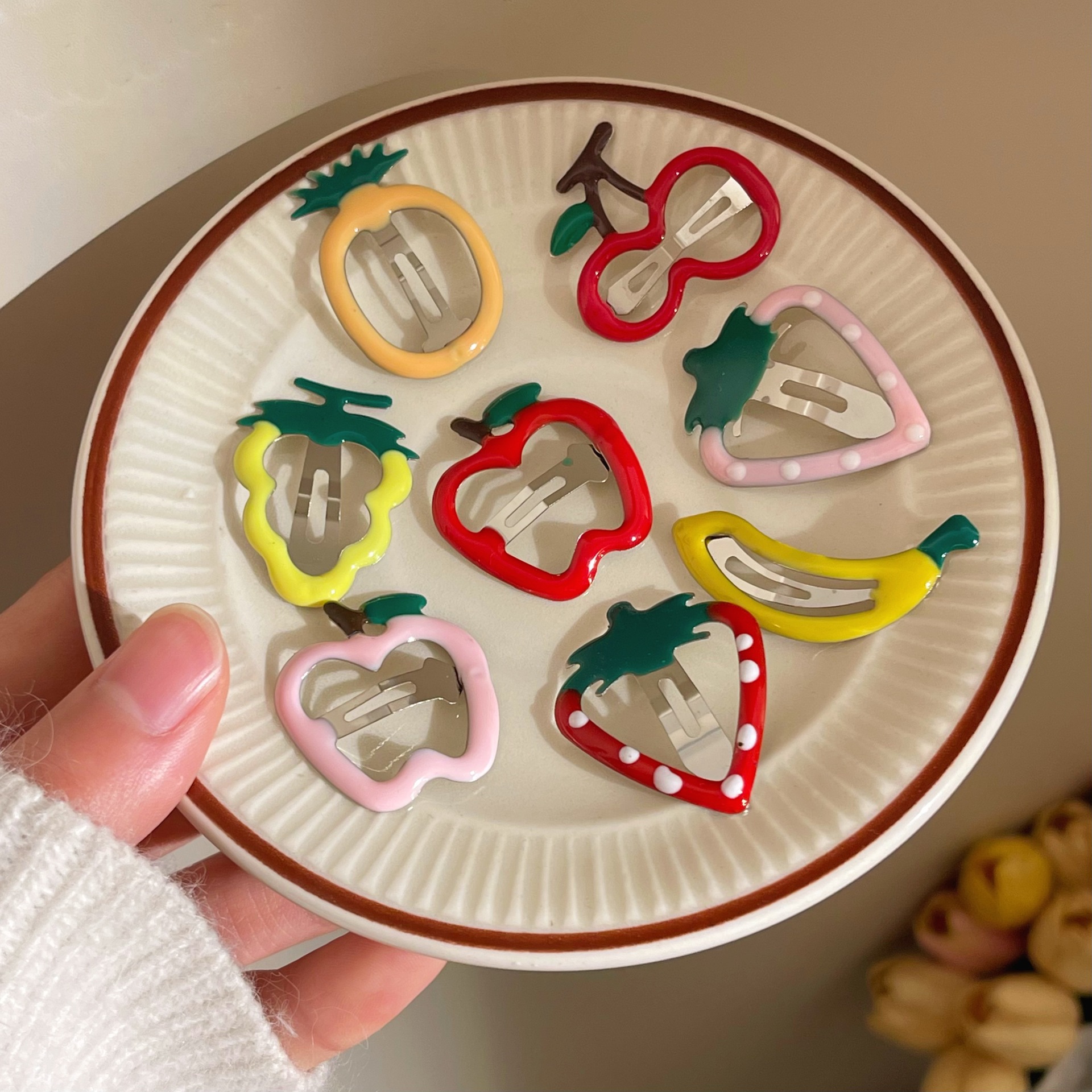 Cute girl candy color clip children's fruit hairpin baby hairpin hair accessories headdress little girl BB clip side clip