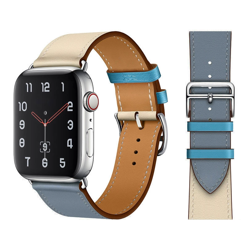 Подходит для кожаного ремешка Apple Hermes ремешок iWatch 8/7/6/5/4 поколения - цвет поколения - кожаный ремешок против взрыва