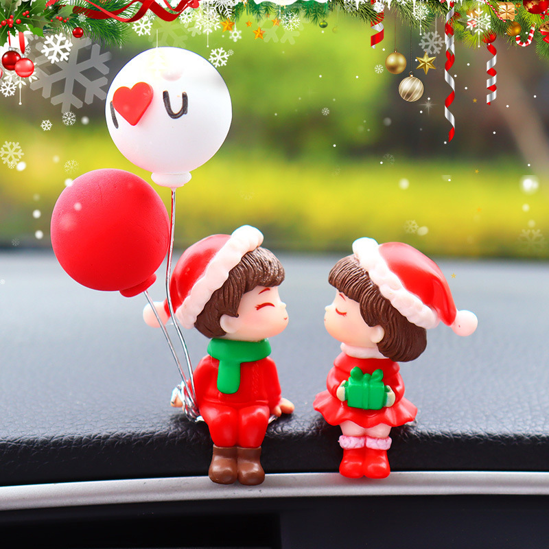 Christmas car center console creative cute couple ornaments cross-border Christmas creative doll desktop ornaments Christmas car center console creative cute couple ornaments cross-border Christmas creative doll desktop ornaments