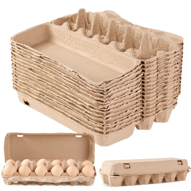 12Pcs Paper Pulp Egg Tray Packaging Box Degradable Environmental Protection Reusable Shockproof Egg Tray Container 12Pcs Paper Pulp Egg Tray Packaging Box Degradable Environmental Protection Reusable Shockproof Egg Tray Container