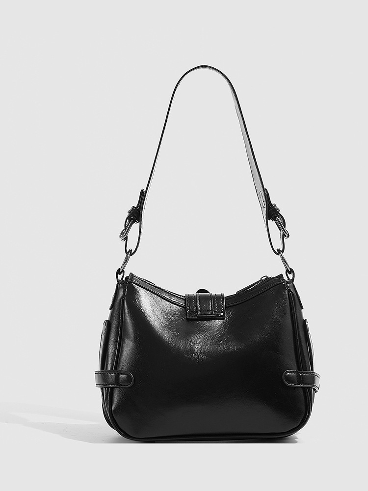 Comercio exterior 2025 nuevo nicho Zhonghuang cera de aceite bolsas axila de piel dulce y cool chicas calientes bolsas de motocicleta modernas bolsas de hombro de viaje de moda