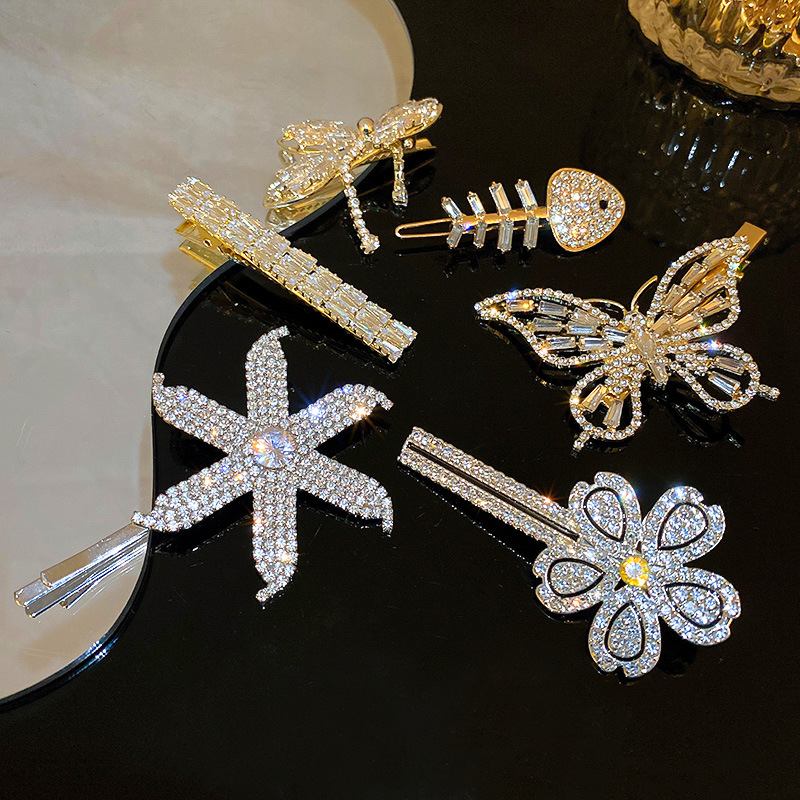 European And American Diamond-studded Flower Hairpins  Exaggerated Duckbill Clip display picture 1