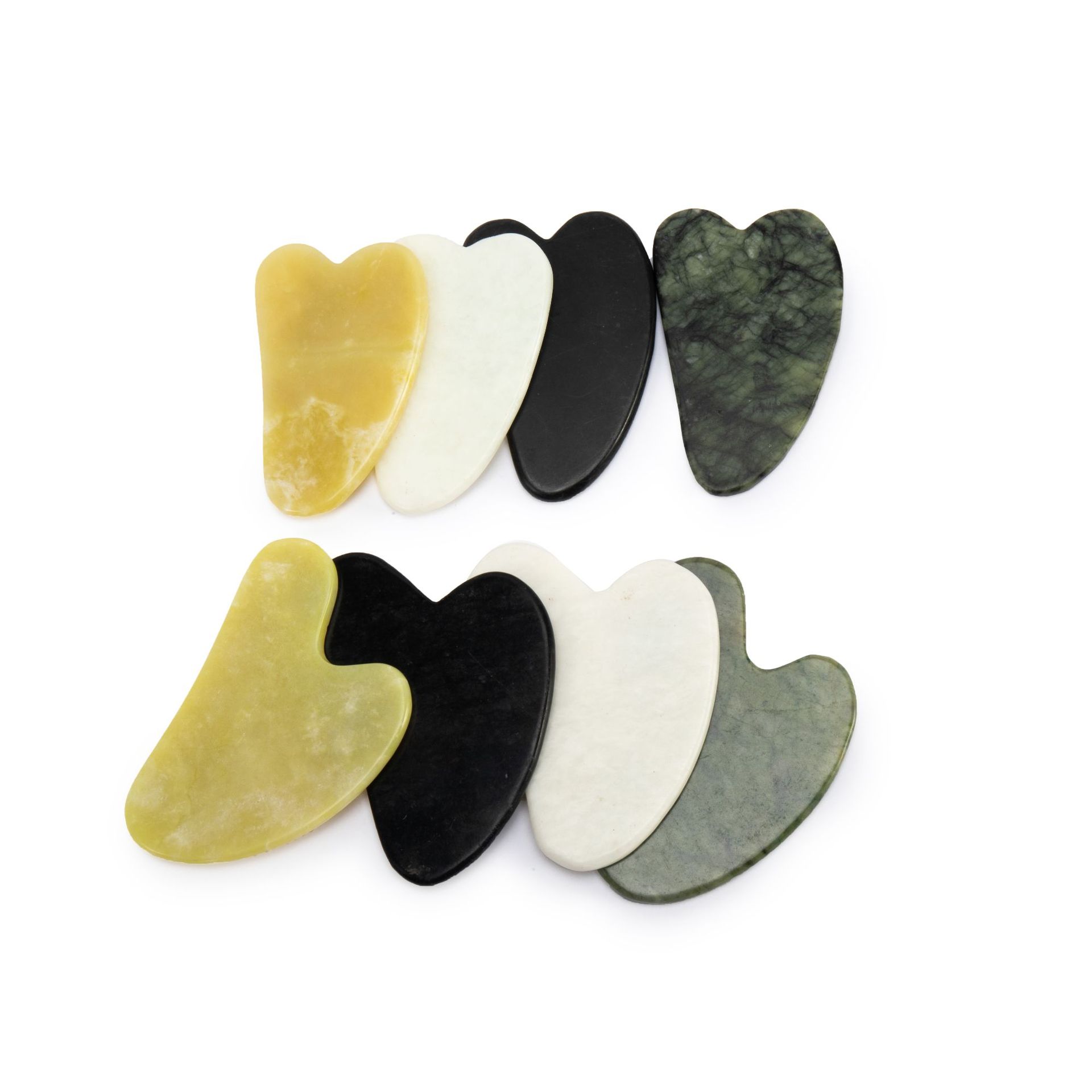 Serie completa de masaje de meridianos de jade de roca de cristales de jade raspador facial masaje de cuello rueda de masaje de belleza