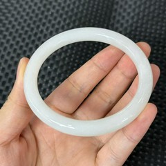 天然和田玉羊脂白玉手镯批发正品美人条玉镯羊脂玉圆条母亲节礼物