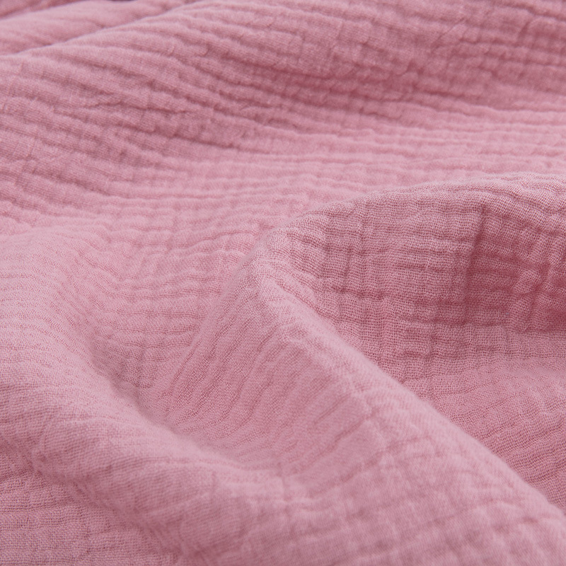 SFSY5003 al por mayor 100% algodón orgánico tulle tela de gaza doble ropa de bebé