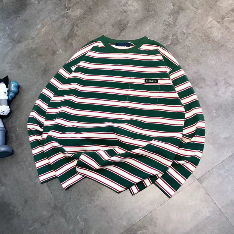 26 Spring Miu New Casual Loose Lazy Style Color-Blocking Trendy Brand Letter T-Shirt Simple Striped Versatile Long-Sleeve Top 26 Spring Miu New Casual Loose Lazy Style Color-Blocking Trendy Brand Letter T-Shirt Simple Striped Versatile Long-Sleeve Top