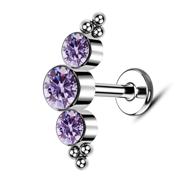 Titanium color + purple zircon pin type