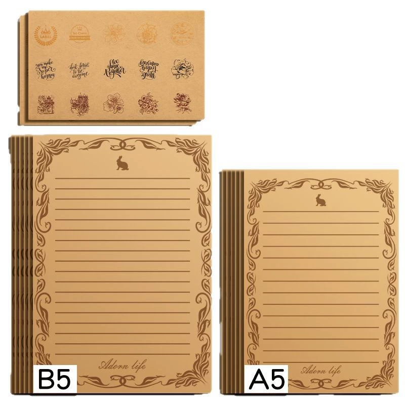 Leather retro set, children's postcard for adults