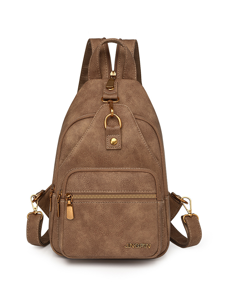 Bolso de pecho de cuero suave de nuevo estilo transfronterizo bolso de hombro de gran capacidad casual retro femenino bolso de mensajero de moda ligero