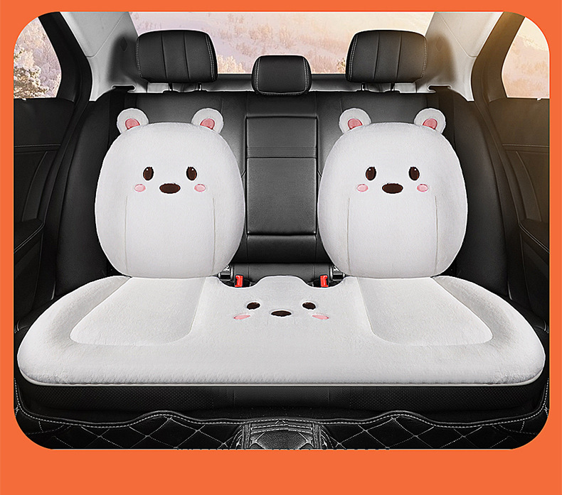 Thickened Car Seat Cushion Winter Short Rabbit Plush Warm Universal Seat Cover