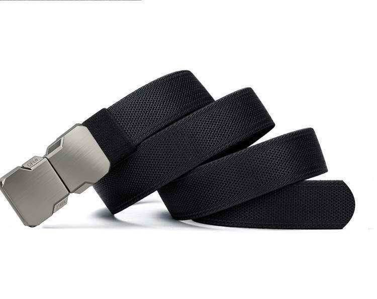 Tactical Elastic Waist Belt for Men - New Outdoor Quick Release Double-Buckle Canvas Nylon Woven Adjustable Belt