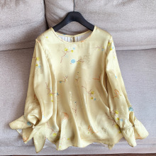 2025新品真丝 桑蚕丝国风印花杉 小衫衬衫 衬衣T恤批发H10BT86057