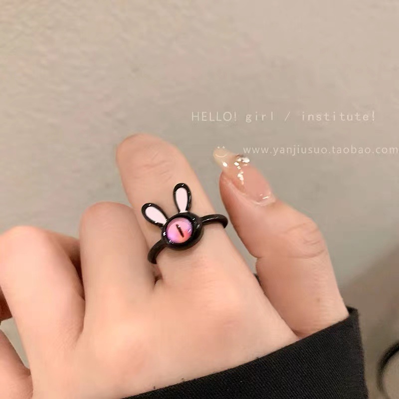 Dibujos animados lindo gato anillo 2023 nuevo nicho diseño chica corazón exquisita joyería al por mayor