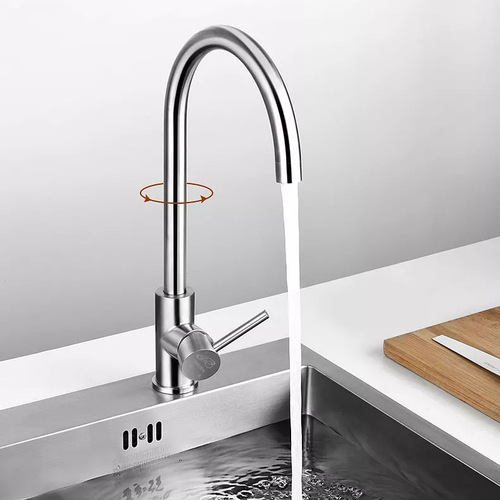 Wei Shu 304 stainless steel kitchen sink single cold household basin sink balcony wash basin hot and cold faucet