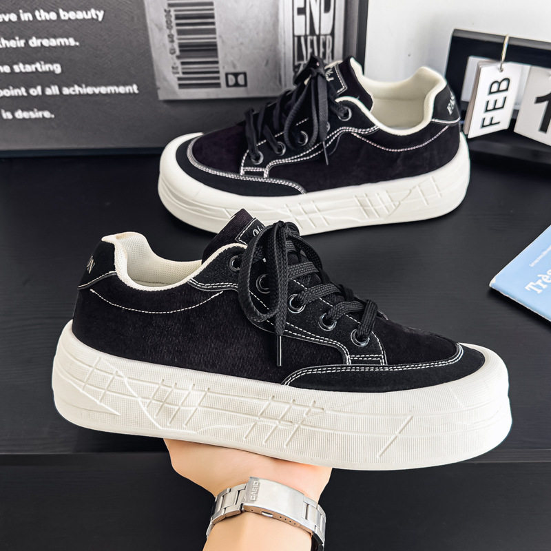 Giày sneaker nam cổ thấp đế dày tăng chiều cao, chống trượt, chống mài mòn, phong cách thể thao casual — AA 01m Hạnh nhân, AA 01m cà phê, AA 01m Đen