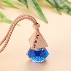 掛繩車載香薰批發玻璃瓶木蓋香薰汽車掛繩室內掛件空氣清新劑