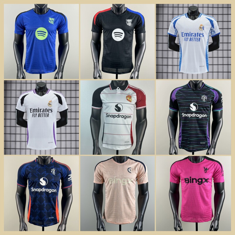 25 years of new adult players version of football uniforms short sleeve sports t-shirt jersey real Madrid Barcelona and so on