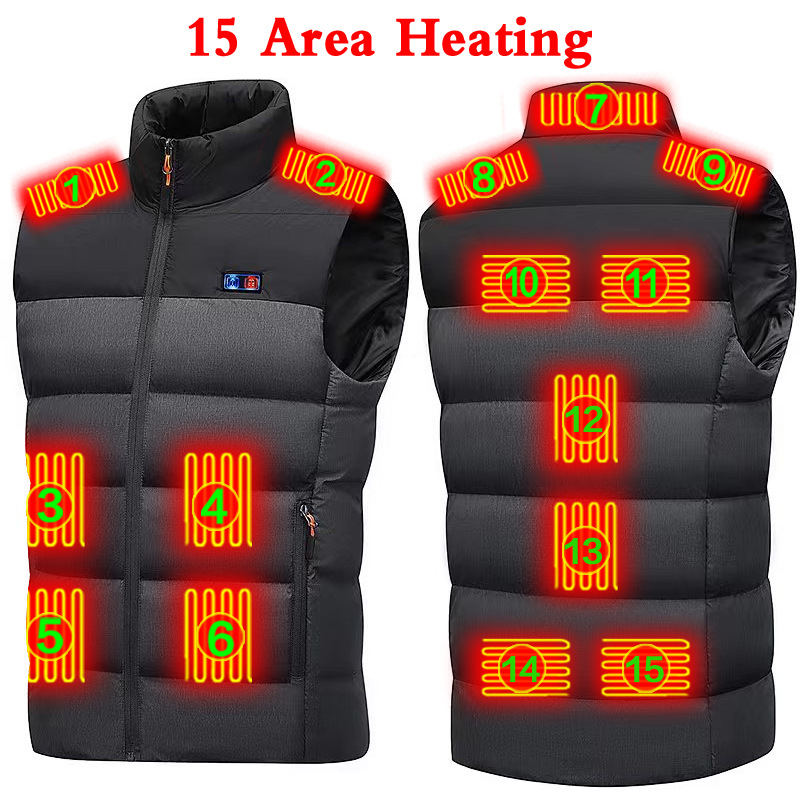 Chaleco de calefacción del Distrito 11 empalme ropa de calefacción de carga de hombres y mujeres Chaleco de algodón Chaleco de temperatura constante de calentamiento transfronterizo exclusivo para aprobación