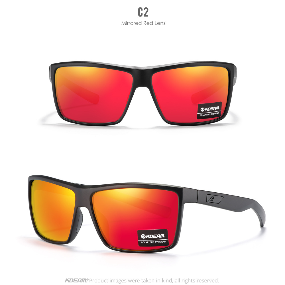 KDEAM neue quadratische rahmen brille männer fahren polarisierte sonnenbrille outdoor reise anti UV400 sonnenbrille KD029_voghion.com