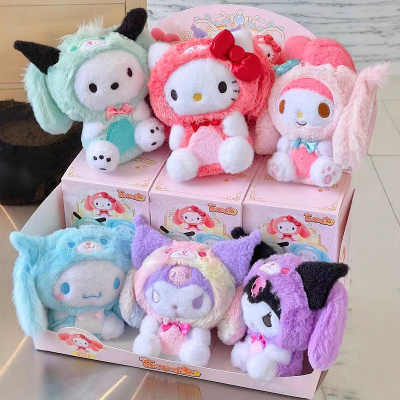 正版Hello kitty泰迪睡衣系列系列毛绒盲盒潮玩手办可爱公仔批发|undefined