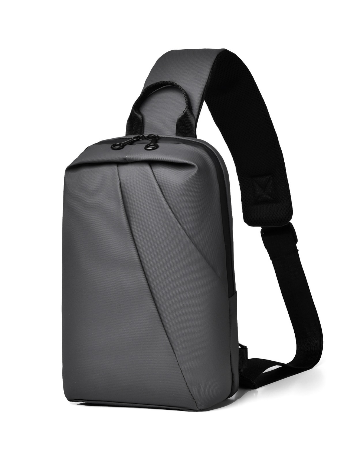 Seleccione estrictamente la tendencia de negocios simple bolso de pecho de hombre moda transfronteriza coreana película de piel de hombro a prueba de salpicaduras mochila de color sólido