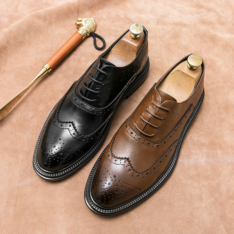 Gran tamaño transfronterizo primavera y otoño negocios Bloc tallado zapatos de cuero hombre Oxford zapatos de oficina profesional image 4