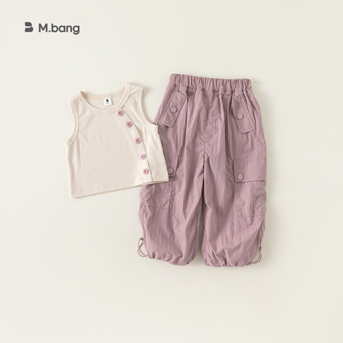 INSbobo children's clothing girls spring Korean style fashionable design vest trend overalls suit XT23267