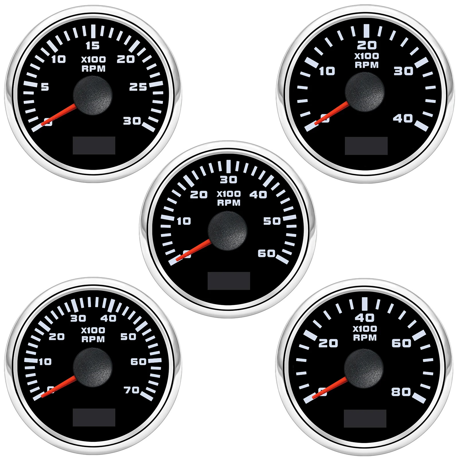 52mm pointer tachometer for car and boat use, modified universal model for car and yacht engines, high-precision tachometer