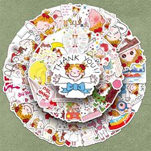 50张COCO酱小女孩贴纸卡哇伊可爱高清装饰手帐DIY笔记本贴纸批发