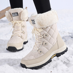 2025 Snow Boots Amazon Aliexpress Dropshipping Autumn and Winter Outdoor Shoes Boots Cotton Shoes Women's Shoes Warm Fleece-Lined 36-42