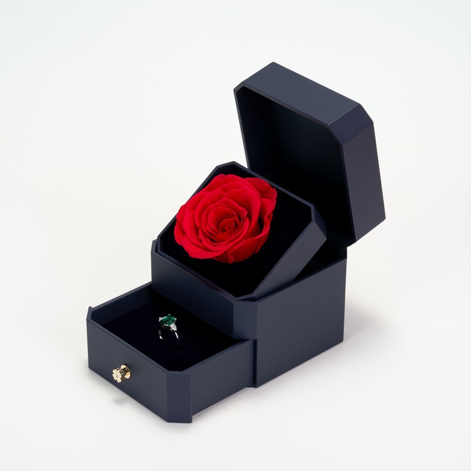 2022 七夕创意新品方形永生花抽屉首饰礼盒 情人节珠宝礼品包装盒