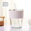 Transparent white case, straw, cover