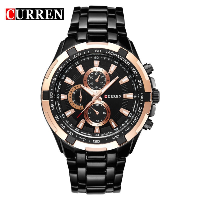 Curren 8023 Men's Watch, Stainless Steel Strap Men's Watch, Fashionable High-End Waterproof Quartz Watch