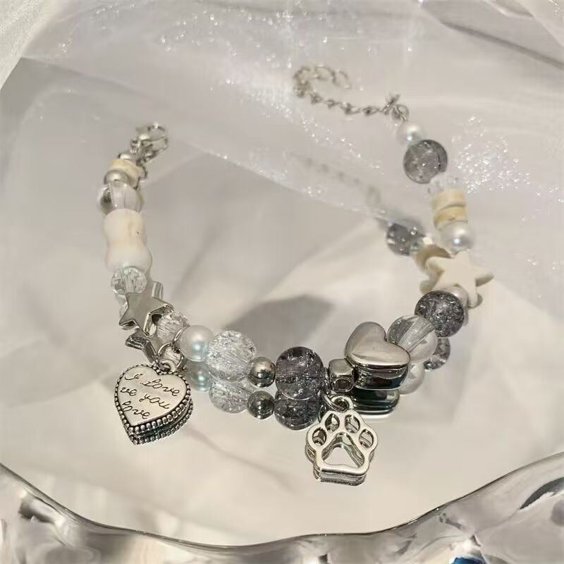 Oxygen-Depleted Star Kitten Claw Bone Bracelet for Women Ins Niche Design DIY Handmade Beads Versatile