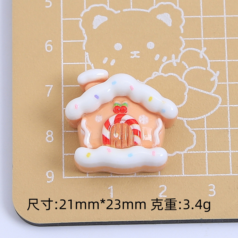 可爱圣诞节雪人卡通手工diy饰品配件发夹材料包奶油胶树脂小配件|undefined