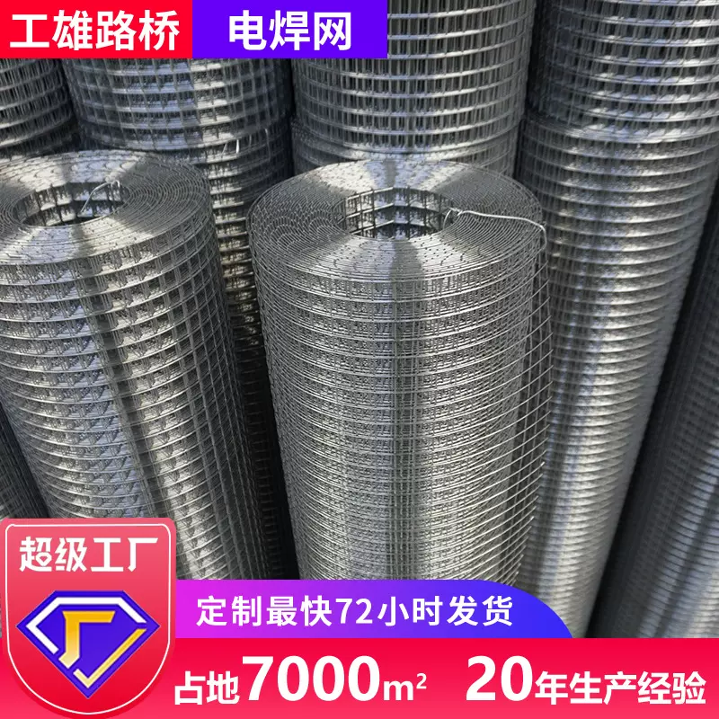 定制镀锌电焊网 养殖铁丝网 挂墙抹灰防裂钢丝网果园河道防护网