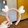 Cute plush headband, universal demi-season hair accessory for face washing, simple and elegant design