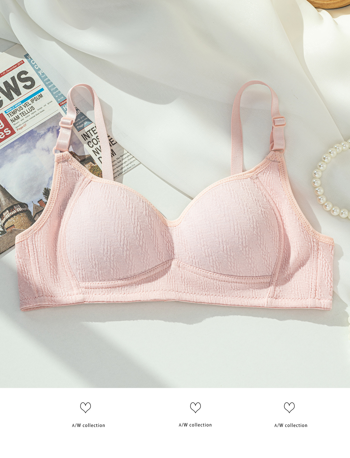 [Comercio electrónico transfronterizo] Pechos delgados y pequeños, recolección lateral, recolección superior, leche auxiliar, ropa interior antiflacidez, sujetador de texto para niñas