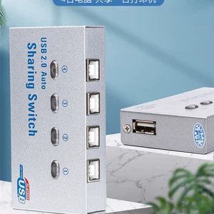Четыре в и выходе из USB -печатного устройства USB 2.0 Auto Sharing Switch